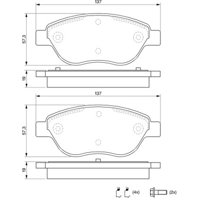 BOSCH Bremsbelagsatz, Scheibenbremse 0 986 494 074