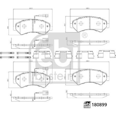 FEBI BILSTEIN 180899 Bremsbeläge Vorderachse inkl. Warnkontakt