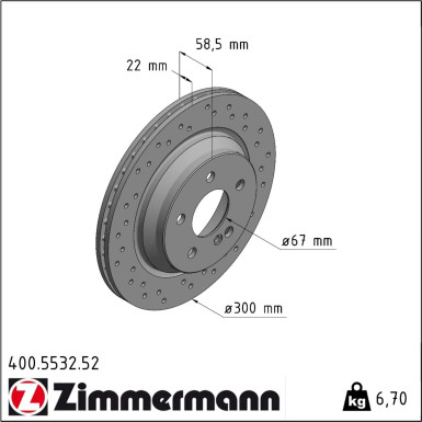 Zimmermann Bremsscheibe SPORT Z 400.5532.52