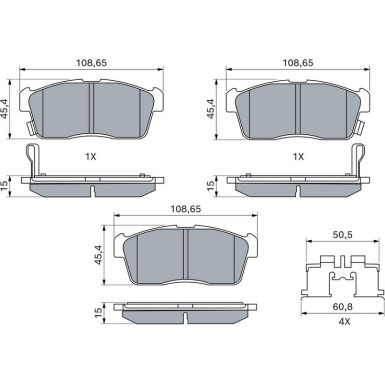 BOSCH Bremsbelagsatz, Scheibenbremse 0 986 494 618