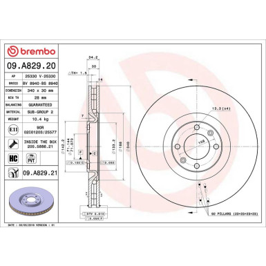 Brembo | Bremsscheibe | 09.A829.21