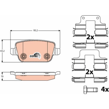 TRW Bremsbelagsatz, Scheibenbremse COTEC GDB1709
