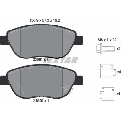 Textar Bremsbelagsatz, Scheibenbremse Q+ 2398101