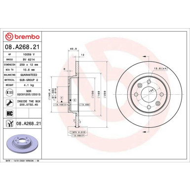 08.A268.21 Bremsscheibe PRIME LINE - UV Coated 08.A268.21 Bremsscheibe PRIME LINE - UV Coated
