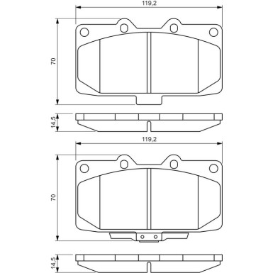 BOSCH Bremsbelagsatz, Scheibenbremse 0 986 494 398
