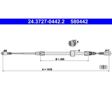 24.3727-0442.2 Seilzug, Feststellbremse