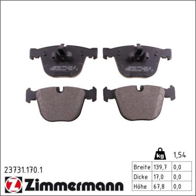 Zimmermann Bremsbelagsatz, Scheibenbremse 23731.170.1