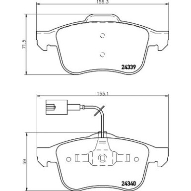 Hella | Bremsbelagsatz, Scheibenbremse | 8DB 355 006-901
