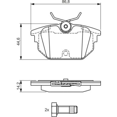 BOSCH Bremsbelagsatz, Scheibenbremse 0 986 424 545