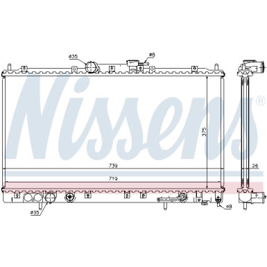 Nissens | Kühler, Motorkühlung | 62869A
