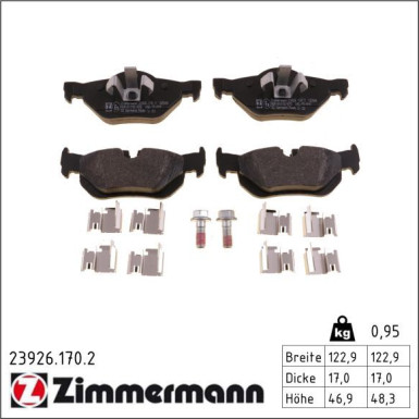 Zimmermann Bremsbelagsatz, Scheibenbremse 23926.170.2
