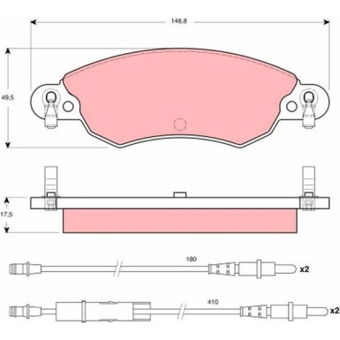 GDB1447 Bremsbelagsatz, Scheibenbremse