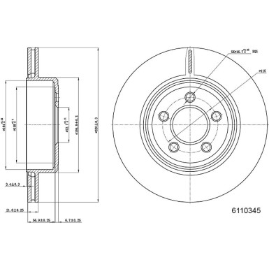 Metzger | Bremsscheibe | 6110345