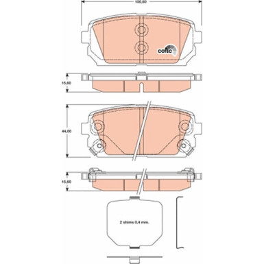GDB3462 Bremsbelagsatz, Scheibenbremse COTEC