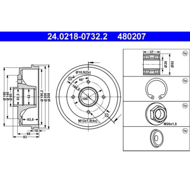 24.0218-0732.2 Bremstrommel