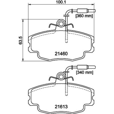 Hella | Bremsbelagsatz, Scheibenbremse | 8DB 355 017-981