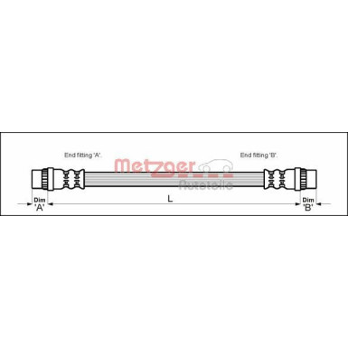 2 x METZGER Bremsschlauch | 4112146