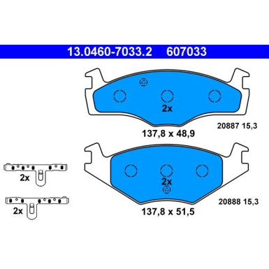 ATE | Bremsensatz, Scheibenbremse | 24.0320-0123.1+13.0460-7033.2