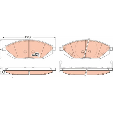 TRW Bremsbelagsatz, Scheibenbremse COTEC GDB4606