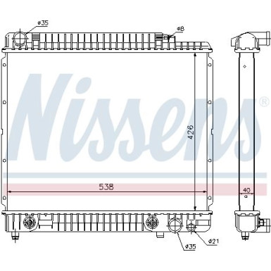 Nissens | Kühler, Motorkühlung | 62724A