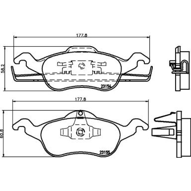 Hella | Bremsbelagsatz, Scheibenbremse | 8DB 355 008-621