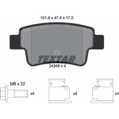 2434901 Bremsbelagsatz, Scheibenbremse Q+