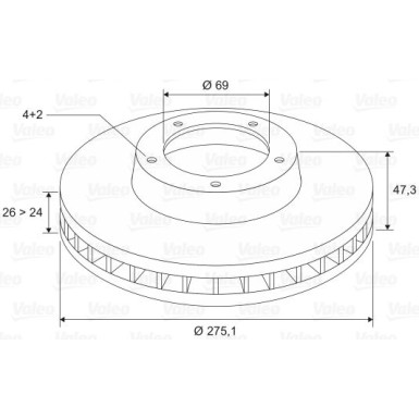 Valeo | Bremsscheibe | 197528 Valeo | Bremsscheibe | 197528