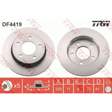 TRW | Bremsscheibe | DF4419