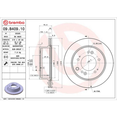 Brembo | Bremsscheibe | 09.B409.10