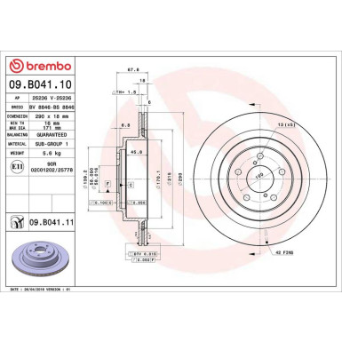 09.B041.11 Bremsscheibe PRIME LINE - UV Coated 09.B041.11 Bremsscheibe PRIME LINE - UV Coated