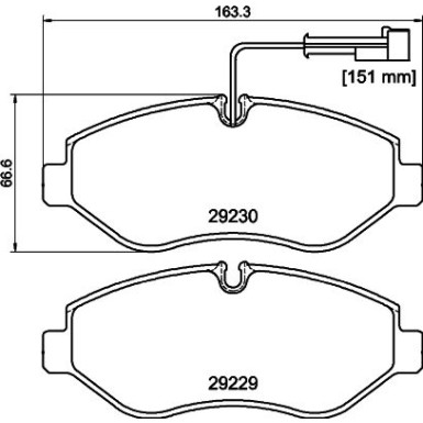 Hella | Bremsbelagsatz, Scheibenbremse | 8DB 355 005-611