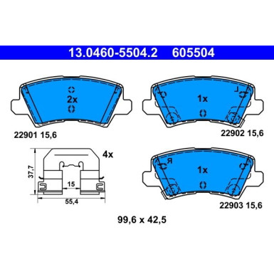 13.0460-5504.2 Bremsbelagsatz, Scheibenbremse