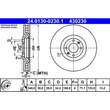 ATE | Bremsscheibe | 24.0130-0230.1