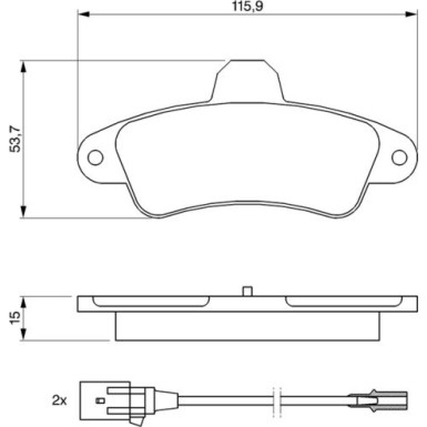 BOSCH Bremsbelagsatz, Scheibenbremse 0 986 460 991