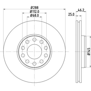 Hella | Bremsscheibe | 8DD 355 109-621