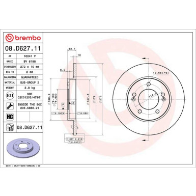 Brembo | Bremsscheibe | 08.D627.11