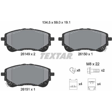Textar Bremsbelagsatz, Scheibenbremse Q+ 2614901