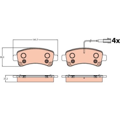 GDB2106 Bremsbelagsatz, Scheibenbremse
