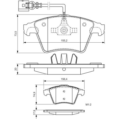 BOSCH Bremsbelagsatz, Scheibenbremse 0 986 494 164
