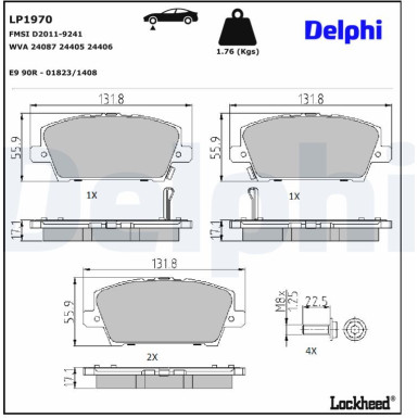 LP1970 Bremsbelagsatz, Scheibenbremse