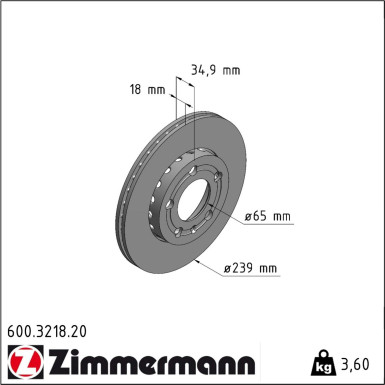 Zimmermann Bremsscheibe Coat Z 600.3218.20 Zimmermann Bremsscheibe Coat Z 600.3218.20