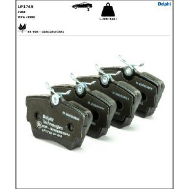 Delphi Bremsbelagsatz, Scheibenbremse LP1745