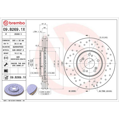09.B269.1X Bremsscheibe XTRA LINE - Xtra