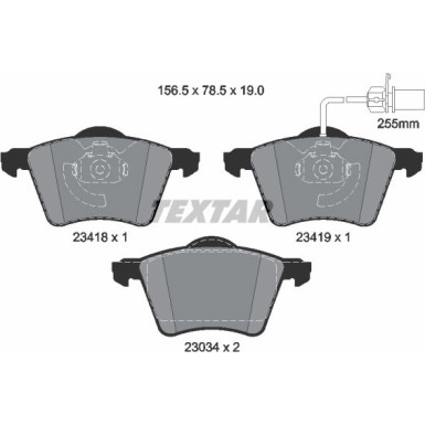 Textar Bremsbelagsatz, Scheibenbremse Q+ 2341801