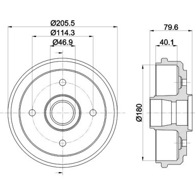 Hella | Bremstrommel | 8DT 355 300-561