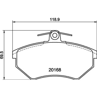 Hella | Bremsbelagsatz, Scheibenbremse | 8DB 355 017-901