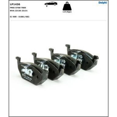 Delphi Bremsbelagsatz, Scheibenbremse LP1436
