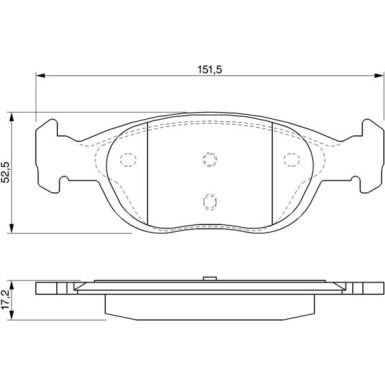 BOSCH Bremsbelagsatz, Scheibenbremse 0 986 424 544 BOSCH Bremsbelagsatz, Scheibenbremse 0 986 424 544