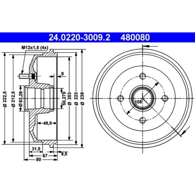 24.0220-3009.2 Bremstrommel 24.0220-3009.2 Bremstrommel