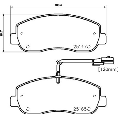 Hella | Bremsbelagsatz, Scheibenbremse | 8DB 355 015-291